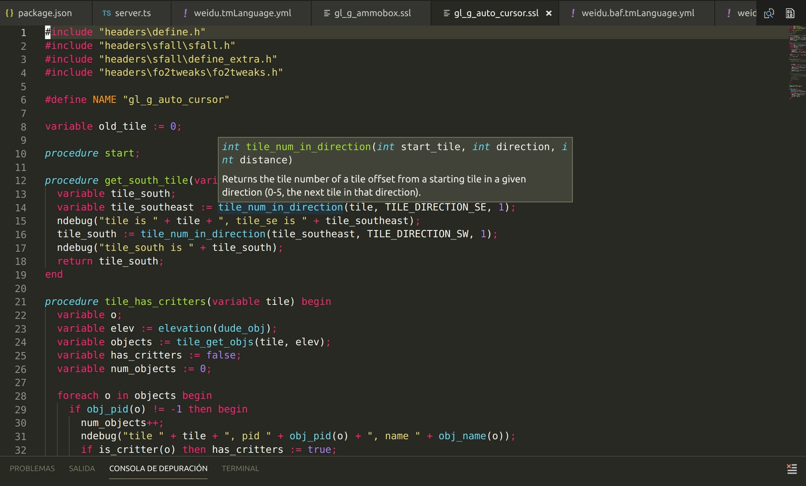 Fallout highlighting and hover example